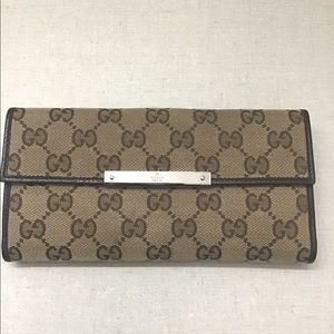 GGSupreme Logo Gucci sliver bar continental Wallet